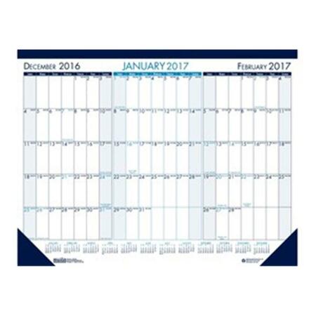 DIAMOND NATURALS House of Doolittle 22 x 17 in. 3 Month View Monthly Desk Pad Calendar HOD136